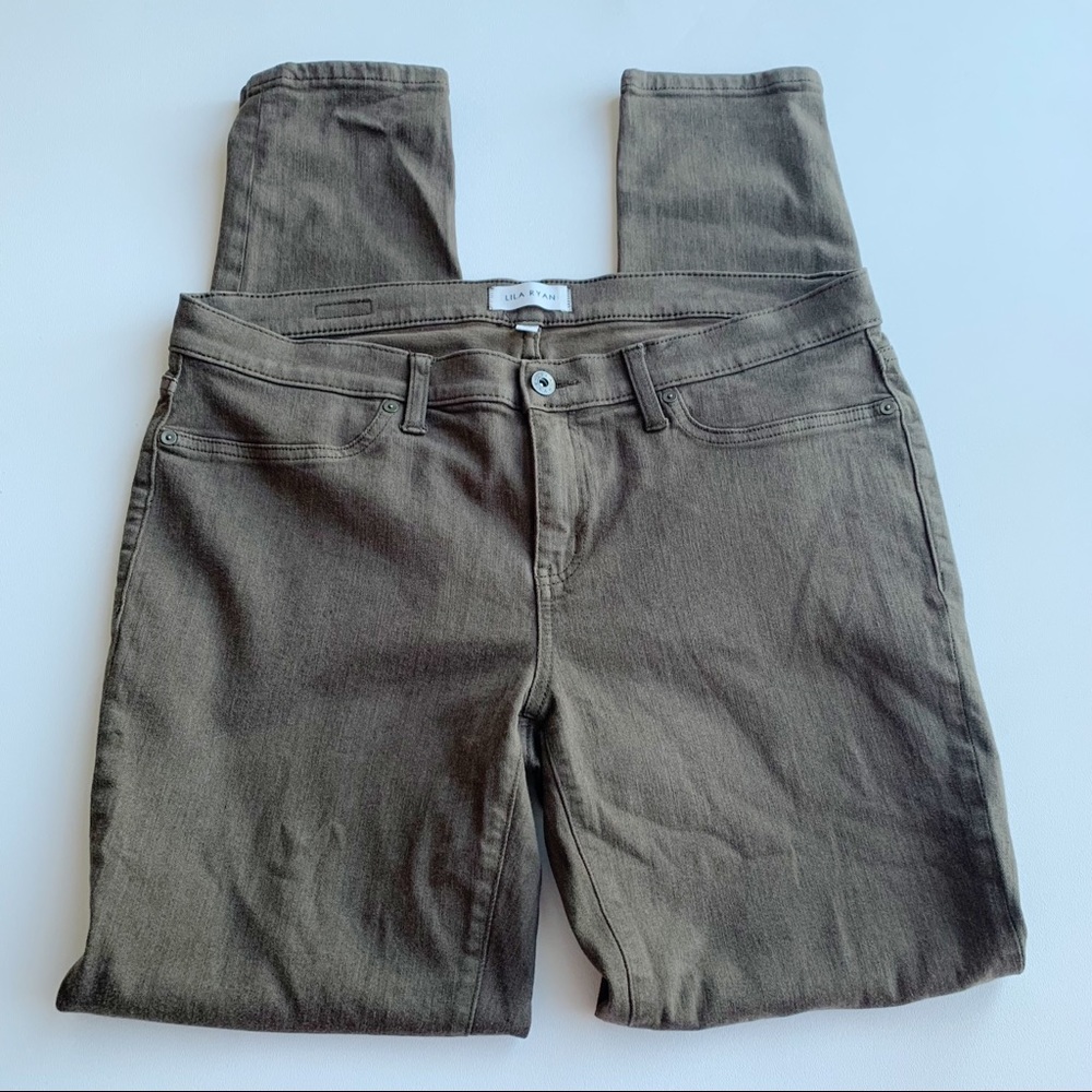 Lila Ryan Olive Green Spruce Skinny Jeans Size 32